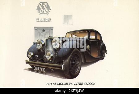 Jaguar SS 2 et berline demi-litre, Royaume-Uni 1936 Banque D'Images