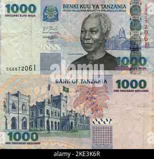 Banque centrale de Tanzanie 1000 Shilling Banknote, Dodoma 2003 Banque D'Images