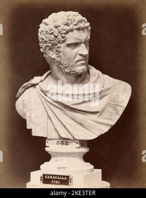 Statue de buste en marbre de l'empereur romain Caracalla, 1890s Banque D'Images