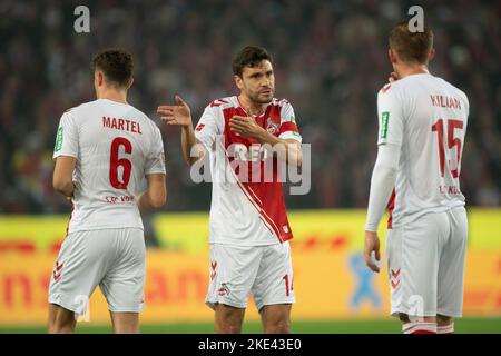 De gauche à droite Eric MARTEL (K), Jonas HECTOR (K), Luca KILIAN (K) Soccer 1. Bundesliga, 14th jour de match, FC Cologne (K) - Gayer Leverkusen (LEV) 1: 2 sur 9 novembre 2022 à Koeln/ Allemagne. #La réglementation DFL interdit toute utilisation de photographies comme séquences d'images et/ou quasi-vidéo # Banque D'Images