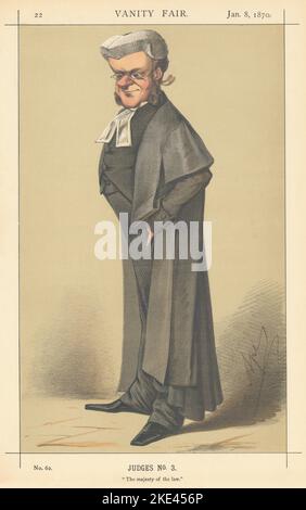 VANITY FAIR SPY CARICATURE Justice William Bovill 'la majesté de la Loi' 1870 Banque D'Images