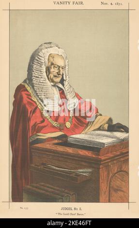 CARICATURE DE L'ESPION VANITY FAIR Sir Fitzroy Kelly 'The Lord Chief Baron' juges 1871 Banque D'Images