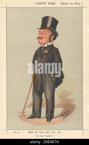 VANITY FAIR SPY CARICATURE Edward Levy 'The Daily Telegraph' journaux 1873 Banque D'Images