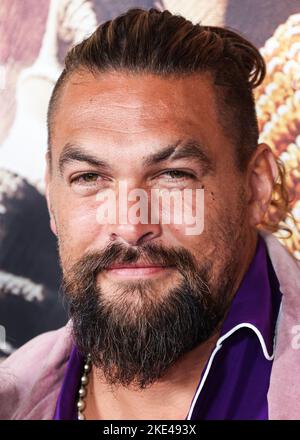 CENTURY CITY, LOS ANGELES, CALIFORNIE, États-Unis - NOVEMBRE 09 : l'acteur américain Jason Momoa arrive à la première de Netflix's 'Slumberland' qui s'est tenue à AMC Century City 15 à Westfield Century City sur 9 novembre 2022 à Century City, Los Angeles, Californie, États-Unis. (Photo de Xavier Collin/image Press Agency) Banque D'Images