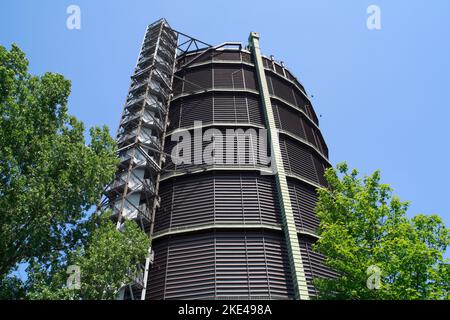 Route der Industriekultur, Gasometer Oberhausen im Centro, Gaszwischenspeicher, Gasbehuelter, Ausstellungshalle, Oberhausen, Ruhrgebiet, NRW Banque D'Images