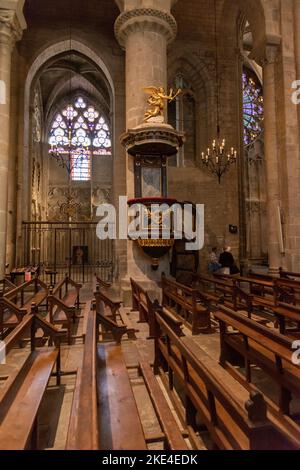 Basilique des Saints Nazarius et Celsus. Tradition architecturale gothique-romane. La Cité. Carcassonne. Dep. Aude Occitanie. France Banque D'Images