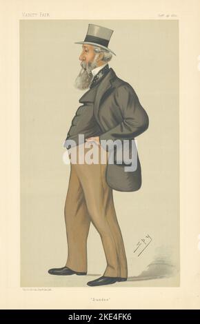 LE DESSIN ANIMÉ DE VANITY FAIR SPY George Armitstead 'Dundee' Scotland 1882 Old Print Banque D'Images
