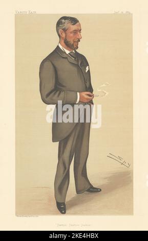 VANITY FAIR ESPION CARICATURE Edward Baldwin Malet 'Justice! Justice! Justice!' 1884 Banque D'Images