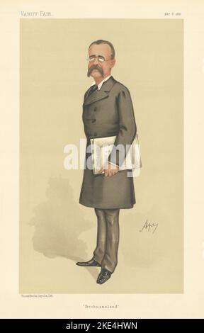 VANITY FAIR SPY CARICATURE Major-général Sir Charles Warren 'Bechuanaland' 1886 Banque D'Images