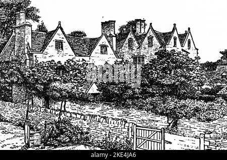 Kelmscott Manor, c1901. Par Edmund Hort New (1871-1931). Kelmscott Manor fut la maison de campagne de l'écrivain, designer et socialiste William Morris (1834-1896) de 1871 jusqu'à sa mort en 1896. Banque D'Images