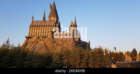 Une belle photo du château d'Alnwick dans Universal Studios au Japon Banque D'Images