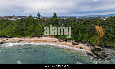 Vue aérienne de la plage de Flyns à Port Macquarie, Australie Banque D'Images