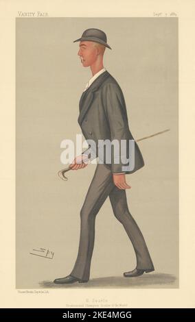 VANITY FAIR SPY CARICATURE Henry Searle 'Champion Sculler of the World' Rowing 1889 Banque D'Images