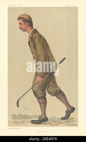 VANITY FAIR SPY CARICATURE 'r John ball jun' Golfer. Par Lib 1892 Old print Banque D'Images