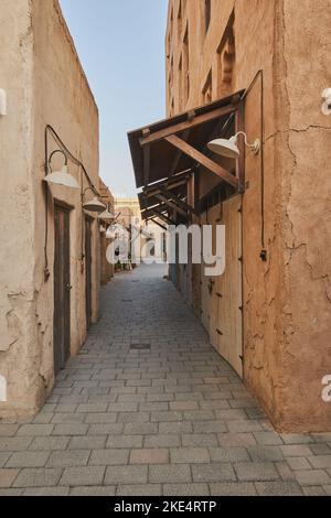 Ancien passage du patrimoine à Al Seef, Dubaï, Émirats arabes Unis Banque D'Images