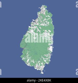 Carte de Sainte-Lucie, île des Caraïbes Illustration de Vecteur