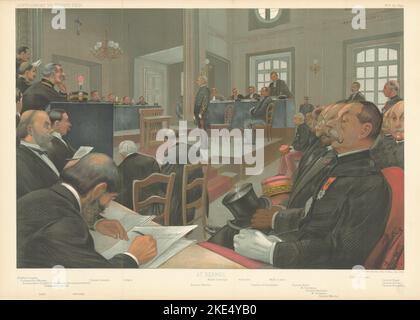 PORTEFEUILLE DE DESSINS ANIMÉS D'ESPION VANITY FAIR. Le procès d'Alfred Dreyfus 'à Rennes' 1899 Banque D'Images