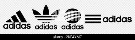 Vinnitsa, Ukraine - 21 octobre 2022: Icône du logo de la marque Adidas sport. Illustration éditoriale vectorielle Illustration de Vecteur