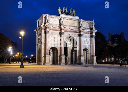 L'Arc de Triomphe du carrousel situé sur la place du carrousel, Paris, France Banque D'Images