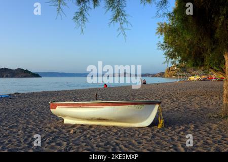 Plage d'Anaxos, Anaxos, Lesbos, Iles Egéennes du Nord, Grèce. Banque D'Images