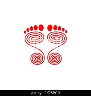 Empreintes rouges de Mahalaxmi avec illustration des contours. Mahalaxmi Charan. Illustration de Vecteur