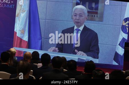 Alfred Pascual, secrétaire (ministre) du ministère du Commerce et de l'Industrie (DTI) de la République des Philippines, a prononcé un discours liminaire au Sommet de l'ANASE de Hong Kong 2022 organisé par South China Morning Post à l'hôtel Conrad à Admiralty. 03NOV22 SCMP / Jonathan Wong Banque D'Images