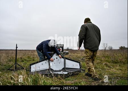 Non exclusif: ZAPORIZHHIA, UKRAINE - 08 NOVEMBRE 2022 - complexe tactique de l'entreprise 'Domakha', développé par les spécialistes de Zaporizhzhia, qui peut aller Banque D'Images