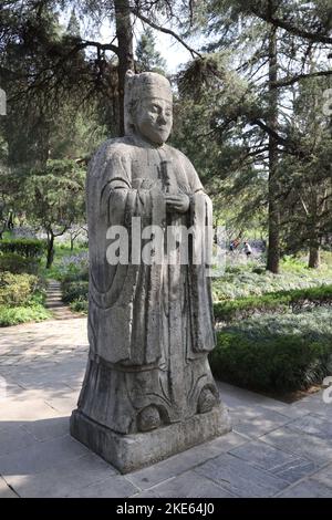 Un cliché vertical de la statue à la tombe de Ming Emperors, Nanjing, Chine Banque D'Images