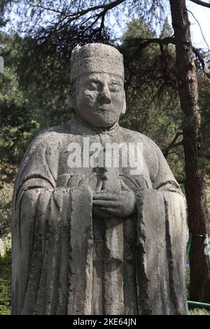 Un cliché vertical de la statue à la tombe de Ming Emperors, Nanjing, Chine Banque D'Images