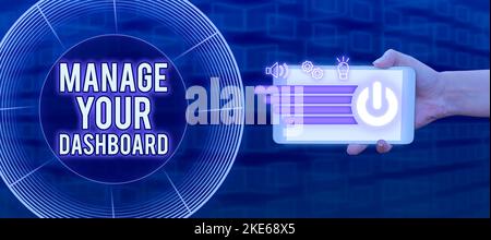 Affiche gérer votre tableau de bord. Page d'accueil du site Web Business Showcase pour gérer la gestion du flux de travail des processus métier Banque D'Images