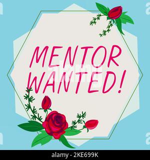 Rédaction affichant le texte Mentor Wanted. Aperçu de l'entreprise trouver quelqu'un qui peut se guider pour atteindre le succès Banque D'Images