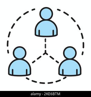 Icône avec des personnes infectées utilisant le suivi de contact pour contenir la propagation du coronavirus. Contacter Tracing Covid-19 concept. Illustration de Vecteur