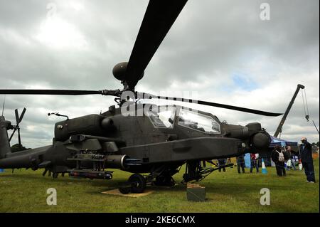 Hélicoptère Apache exposé au Cosford Air Show, 2015. Banque D'Images