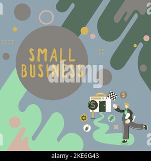 Affiche montrant les petites entreprises. Idée d'affaires une entreprise individuelle connue pour sa taille limitée Banque D'Images