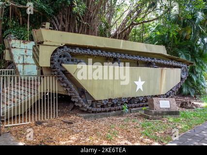 Détail du véhicule de transport amphibie, appelé Buffalo, utilisé pendant la Seconde Guerre mondiale Banque D'Images