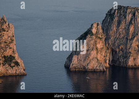 Coucher de soleil à Capri, Italie Banque D'Images