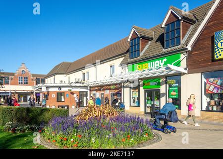 Centre commercial et de loisirs Springfields Outlet, Camel Gate, Spalding, Lincolnshire, Angleterre, Royaume-Uni Banque D'Images