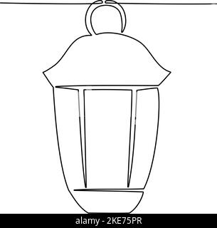 Dessin continu de lanterne pour ramadan kareem. Illustration vectorielle Illustration de Vecteur