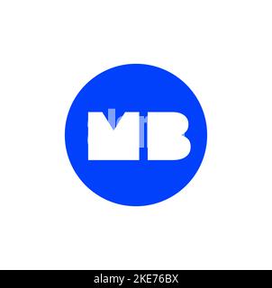 MB nom de la société lettres initiales monogramme. Icône ronde bleue MB. Illustration de Vecteur