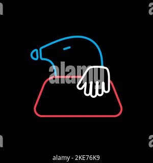 Mole isolée sur fond noir icône pour les jardiniers. Panneau Agriculture. Symbole graphique pour la conception de votre site Web, votre logo, votre application, votre interface utilisateur. Illustration vectorielle, Illustration de Vecteur