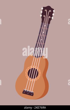 Petite guitare acoustique Illustration de Vecteur