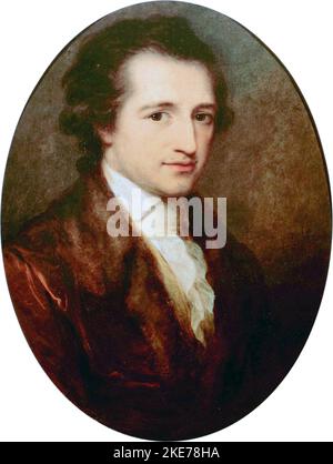 Goethe, 38 ans, peint par Angelica Kauffman 1787 Johann Wolfgang von Goethe (1749 – 1832) poète, dramaturge et romancier allemand Banque D'Images