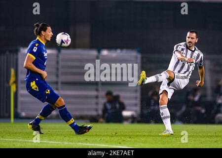 Leonardo Bonucci (Juventus)Milan Djuric (Hellas Verona) pendant la série italienne Un match entre Hellas Verona 0-1 Juventus au Stade Marcantonio Bentegodi sur 10 novembre 2022 à Vérone, Italie. Credit: Maurizio Borsari/AFLO/Alay Live News Banque D'Images