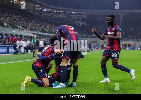 Milan, Italie. 09th novembre 2022. Charalampos Lykogiannis du FC de Bologne pendant la série Un match de football 2022/23 entre le FC Internazionale et le FC de Bologne au stade Giuseppe Meazza, Milan, Italie sur 09 novembre 2022 Credit: Agence de photo indépendante/Alamy Live News Banque D'Images