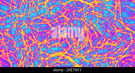 Fluide cellulaire organique sans couture psychédélique 80s néons arc-en-ciel pour le motif à bulles texture d'arrière-plan. Motif de mode dopamine abstrait trippy Tie Dye. B Banque D'Images