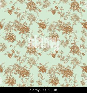 Motif floral aquarelle sans couture - feuilles vertes et branches sur fond blanc, parfait pour les enveloppeurs, papiers peints, cartes postales, salutation Illustration de Vecteur