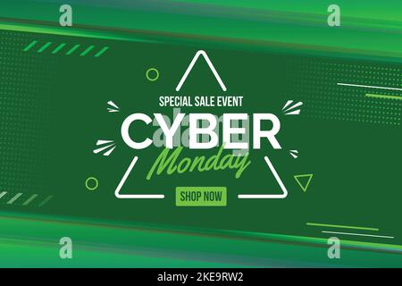 Cyber Monday vente en ligne rabais bannière de médias sociaux ou idée de modèle de poste. Idéal pour les ventes Flash et les offres hebdomadaires. Solde du nouvel an. Illustration de Vecteur