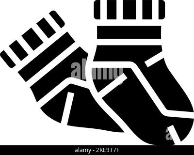 chaussons chaussettes bébé tissu glyphe icône illustration vectorielle Illustration de Vecteur