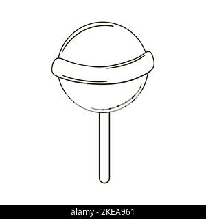 Lollipop. Élément graphique à colorier pour votre conception. Illustration en mode dessin manuel. Icône Illustration de Vecteur