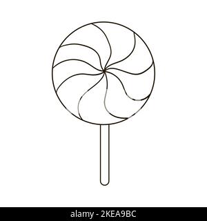 Lollipop. Élément graphique à colorier pour votre conception. Illustration en mode dessin manuel Illustration de Vecteur